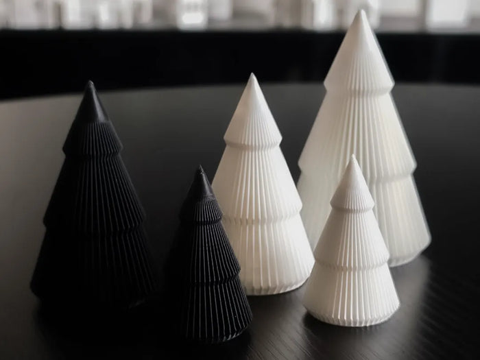 Minimalistiske mini-juletræer